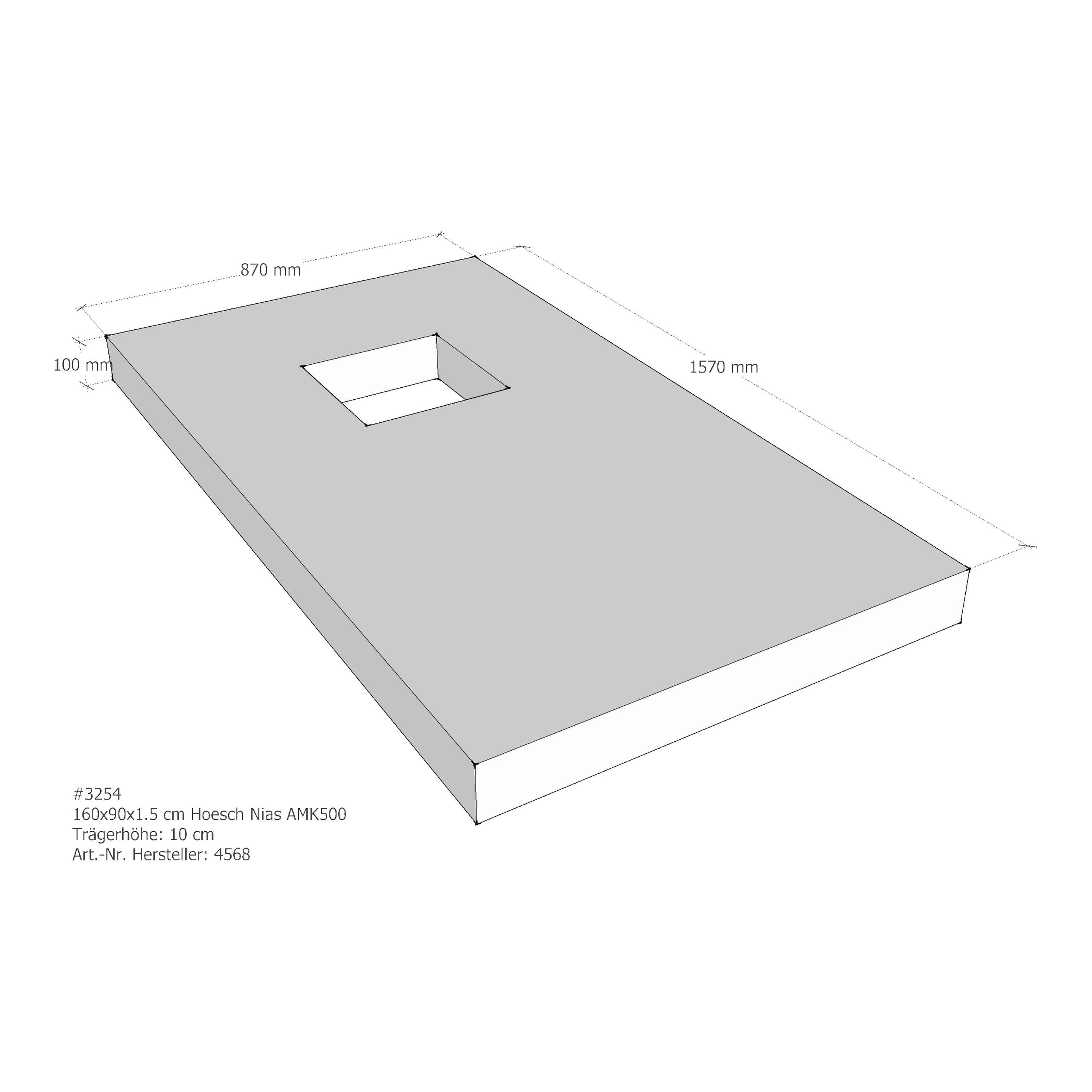 Duschwannenträger für Hoesch Nias 160 × 90 × 1,5 cm