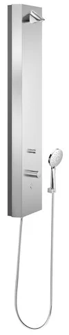 Duschpaneel LINUS Inox DP-C-T-D-H, Mischwasser, Thermostat, Elektronisch, Selbstschluss, 2 RFV, 2 Vorfilter, Handbrause, verstellbar, Anschlussschlauch, Duschkopf COMFORT Flex, 2x DN 15 G 1/2 AG, B 240 mm x H 1200 mm x T 80 mm, Edelstahl gebürstet Duschpaneel LINUS Inox DP-C-T-D-H, Mischwasser, Thermostat, Elektronisch, Selbstschluss, 2 RFV, 2 Vorfilter, Handbrause, verstellbar, Anschlussschlauch, Duschkopf COMFORT Flex, 2x DN 15 G 1/2 AG, B 240 mm x H 1200 mm x T 80 mm, Edelstahl gebürstet