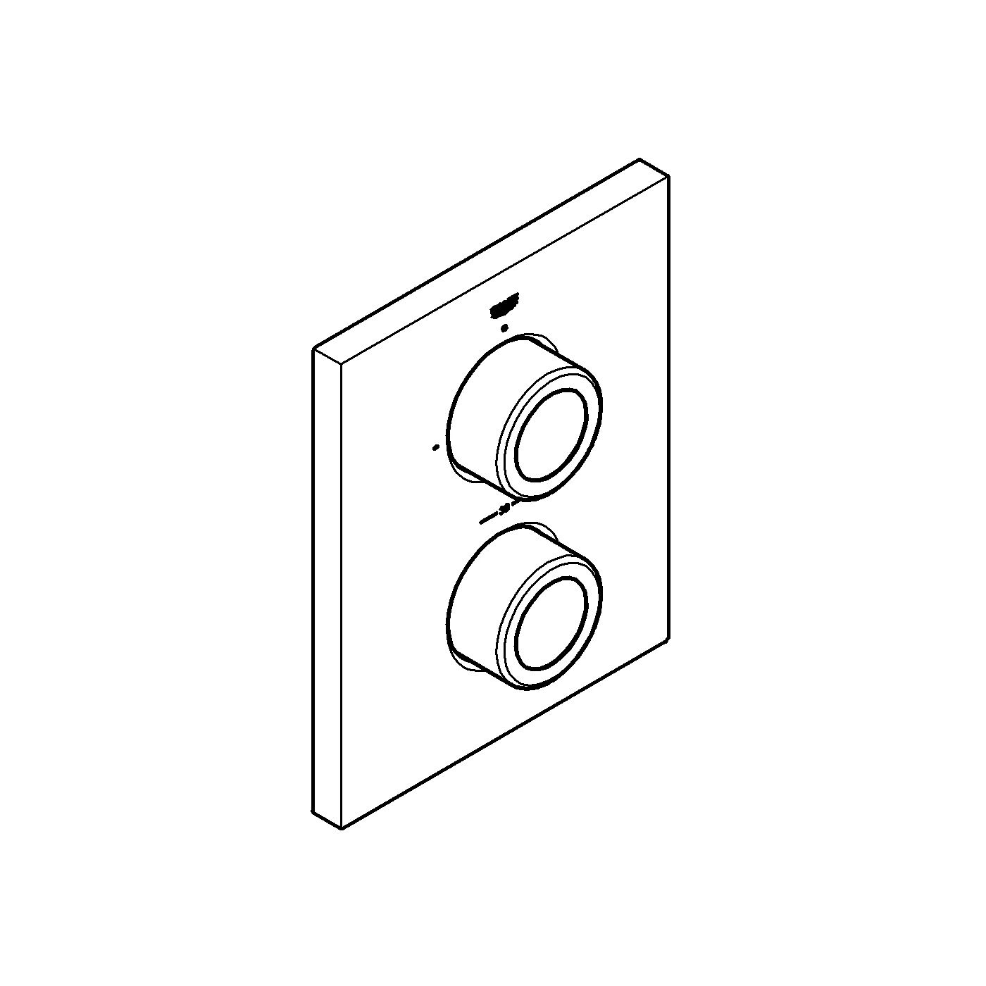 Rosette 47901, für Grohtherm F THM Rapido mit integrierter 2-Wegeumstellung für Wanne oder Brause mit mehr als einem Abgang, chrom