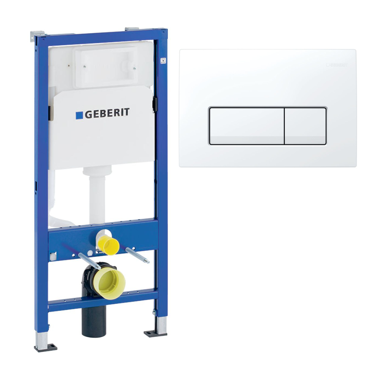 Set-Vorwand-/Einbauelement für Toilette Geberit Element UP100 mit Delta50 Betätigungsplatte Geberit „DuofixBasic“ in Set-Vorwand-/Einbauelement für Toilette Geberit Element UP100 mit Delta50 Betätigungsplatte Geberit „DuofixBasic“ in