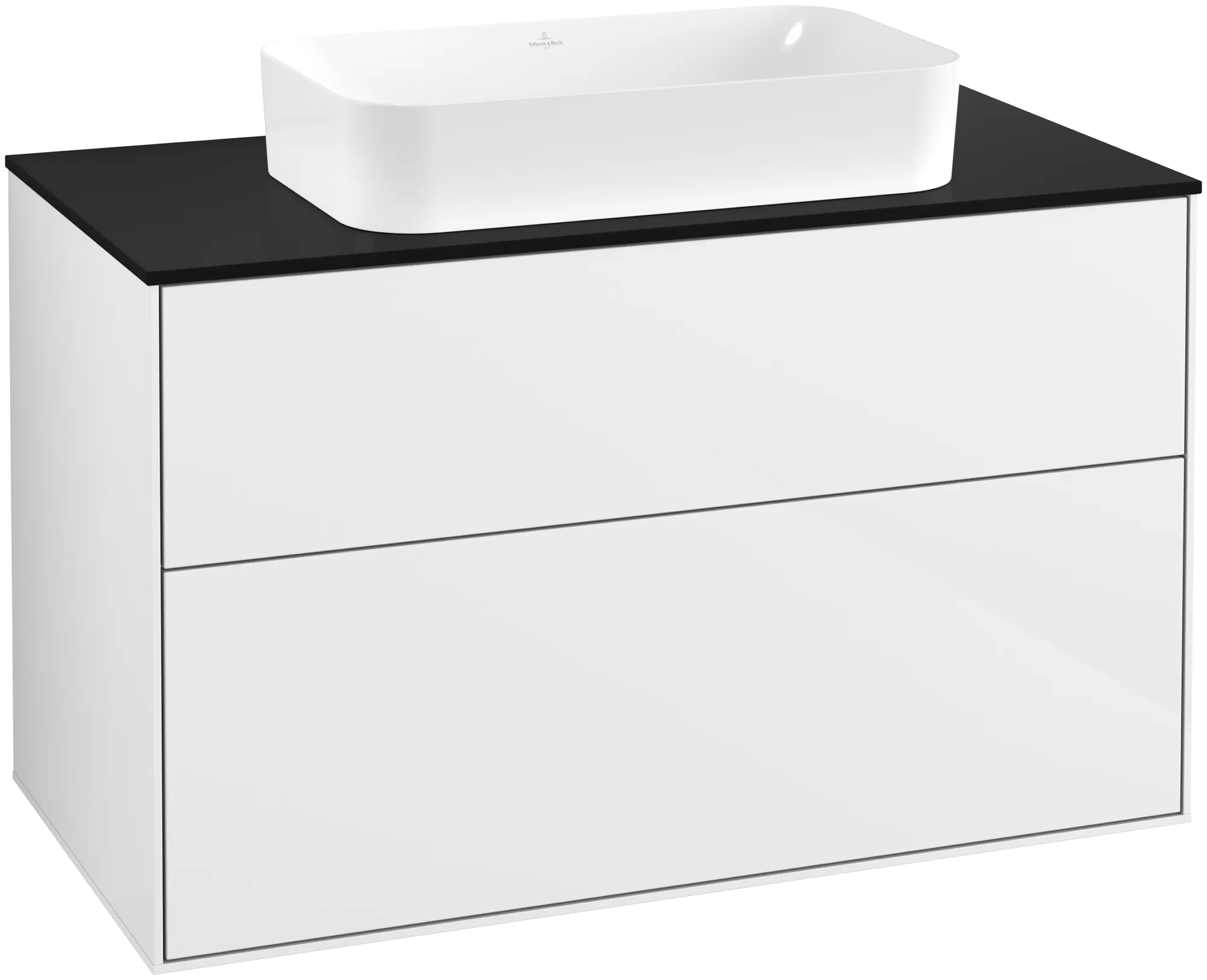 Villeroy & Boch Waschtischunterschrank „Finion“ für Schrankwaschtisch 1000 × 603 × 501 mm Glossy White Lacquer, ohne Hahnlochbohrung, für Becken mittig