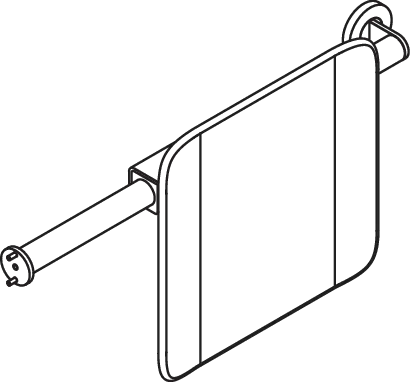 Rückenst., Sys 900, T:150, li Wand, re SK-Griff (A), chrom signalweiß Rückenst., Sys 900, T:150, li Wand, re SK-Griff (A), chrom signalweiß