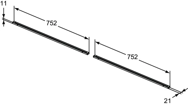 Ideal Standard Conca Schubladenleuchten-Set Conca, Anthrazit Ideal Standard Conca Schubladenleuchten-Set Conca, Anthrazit