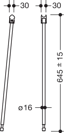 Bodenstütze des Systems 900, Edelstahl, PVD, zur Nachrüstung an Stützklappgriffen Duo 900.50..., MontageH: 760 mm (zur Erfüllung der Höhenanforderungen nach DIN 18040), in Farbe CK (messing glänzend)