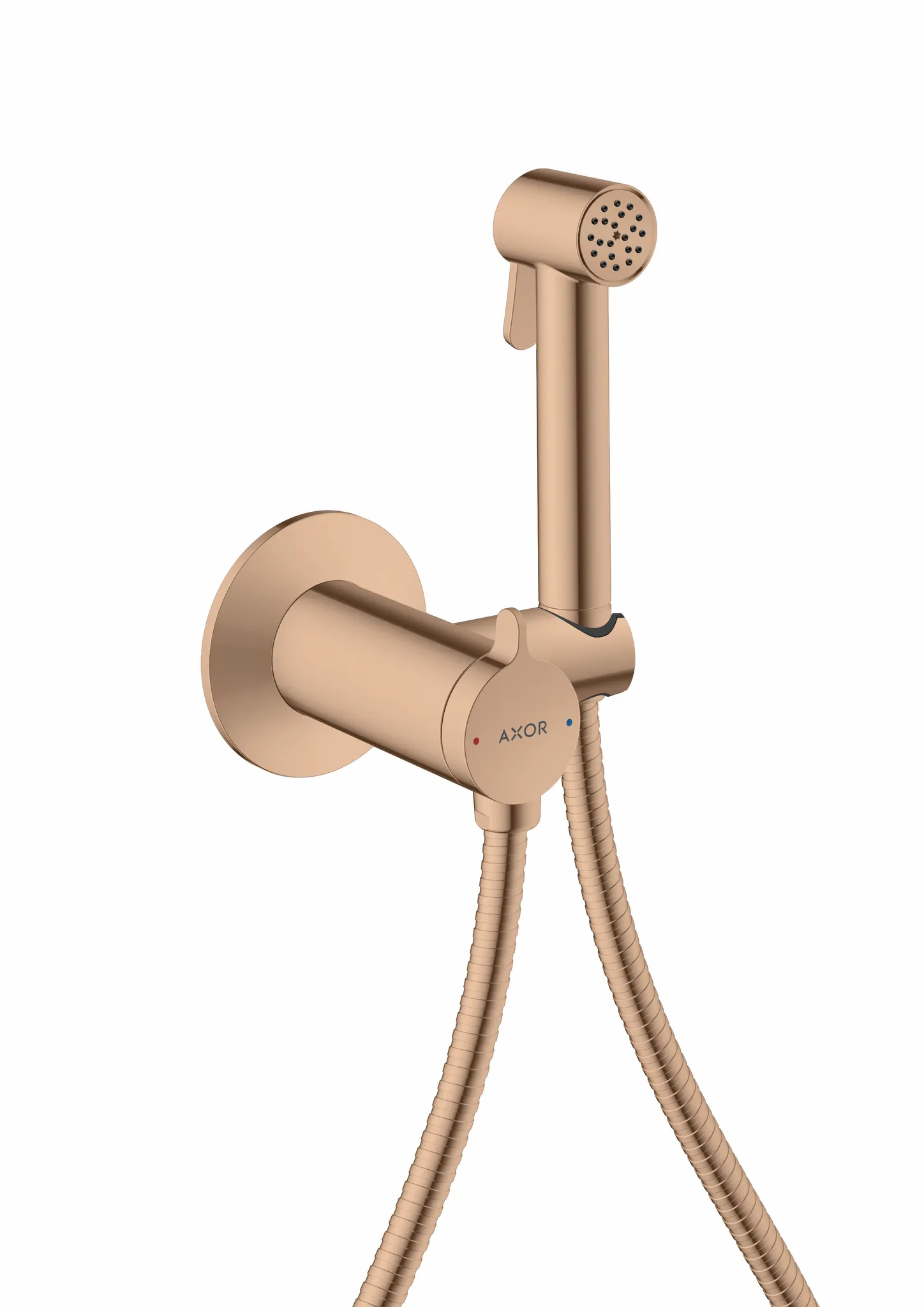 Hansgrohe AXOR Bidette Showers Handbrause Polished Red Gold, 1,25 m Brauseschlauch, 4,4 l/min Durchfluss