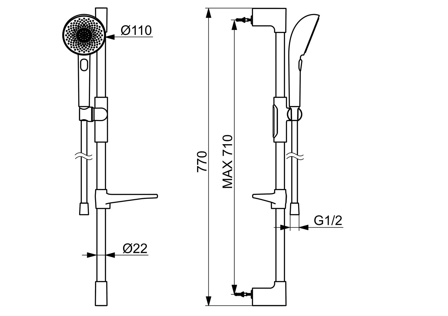 HansaAURELIA Wandstangengarnitur HansaAURELIA 4716 3-strahlig Chrom