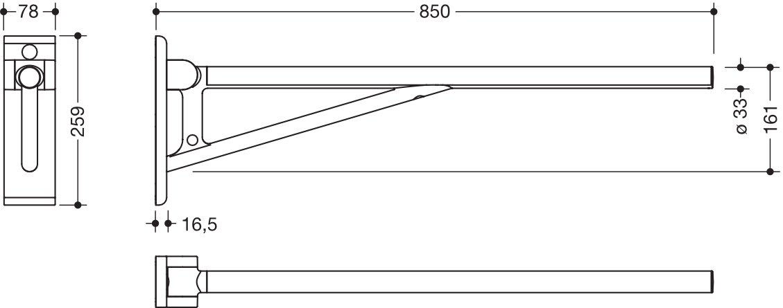 HEWI Stützklappgriff „System 900“