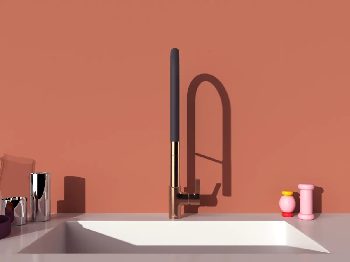 Küchenarmatur Gusto Ausladung 225mm Semi-Pro 2-Funktionsbrause Höhe 604mm Brushed Gold Küchenarmatur Gusto Ausladung 225mm Semi-Pro 2-Funktionsbrause Höhe 604mm Brushed Gold