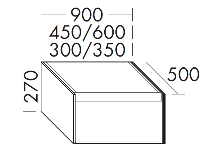 burgbad Hochschrank „rc40Solitaire“ 300 × 270 × 500 mm in Weiß Solid Matt