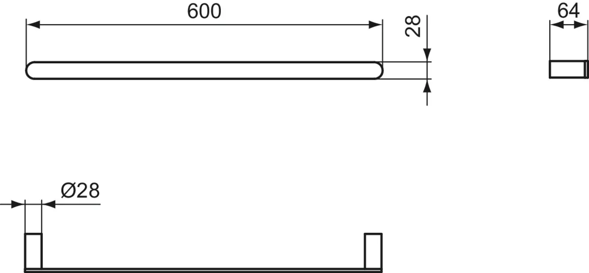Handtuchstange Conca, rund, 600mm, Brushed Gold Handtuchstange Conca, rund, 600mm, Brushed Gold