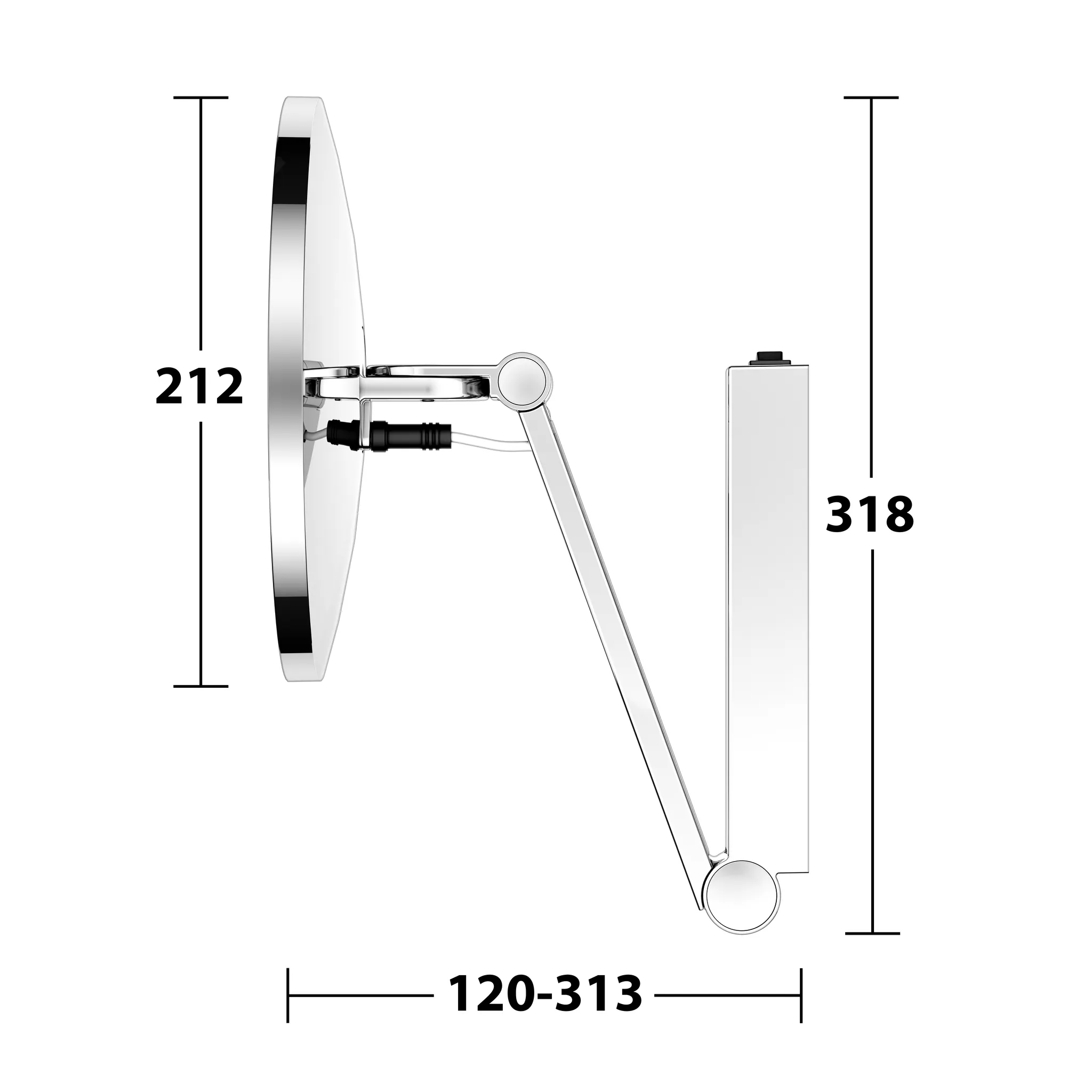 KEUCO Kosmetikspiegel iLook_move beleuchtet mit Wippschalter, rund, verchromt