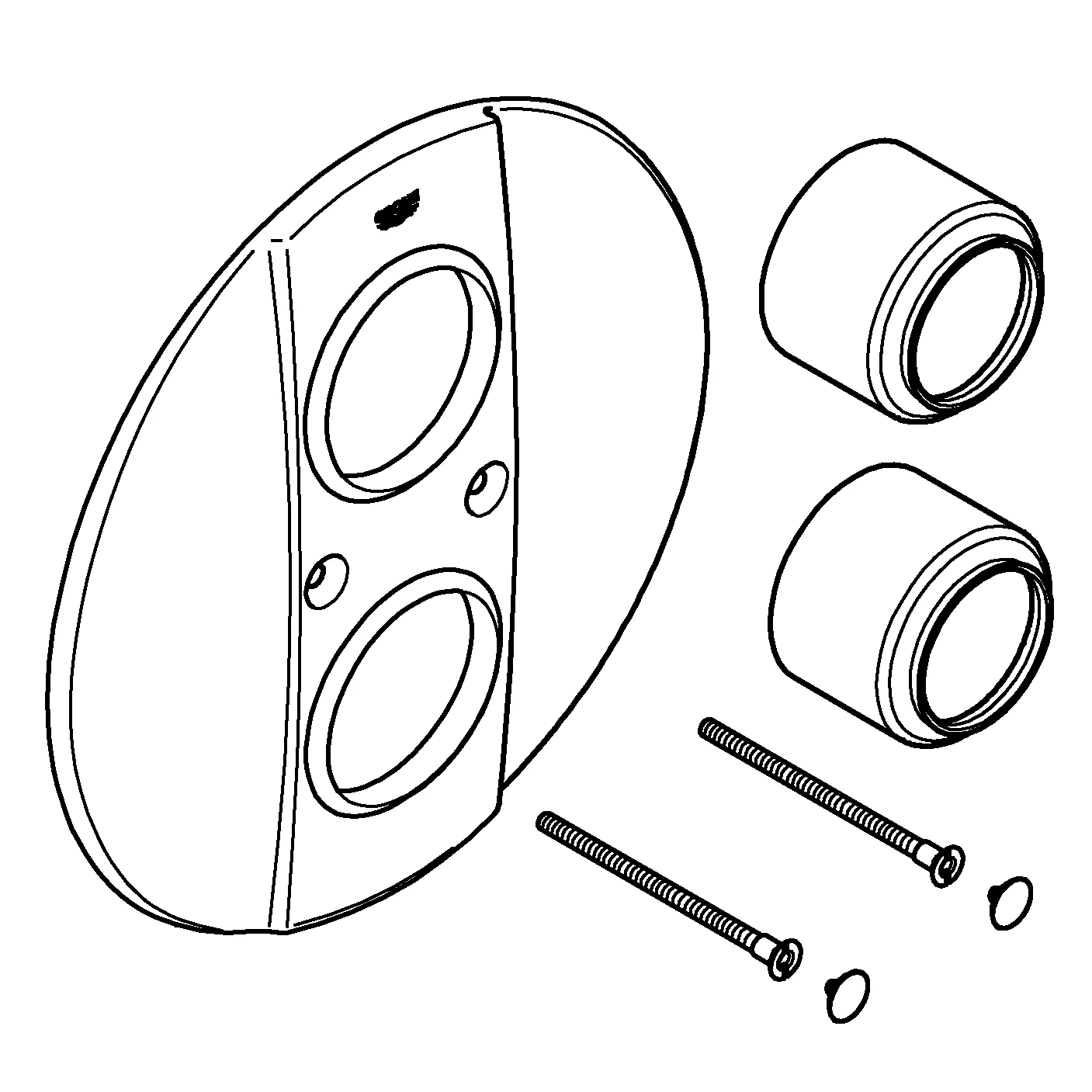 Rosette 47749, für Fertigmontageset Grohtherm 2000, chrom