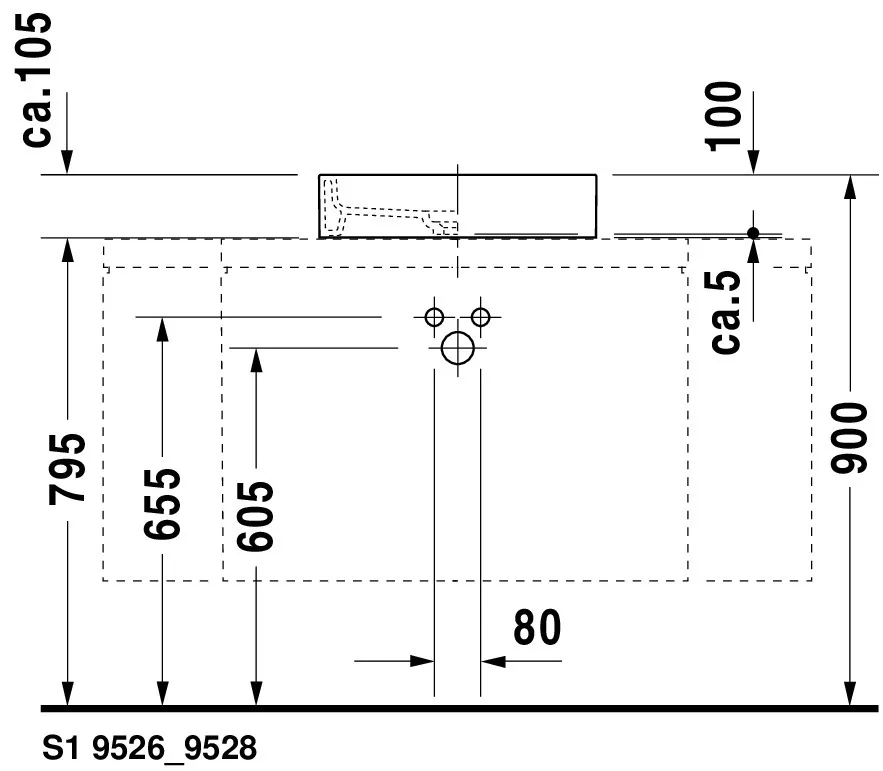 Aufsatzwaschtisch „Starck 1“, ohne Überlauf, Hahnlochposition mittig Aufsatzwaschtisch „Starck 1“, ohne Überlauf, Hahnlochposition mittig