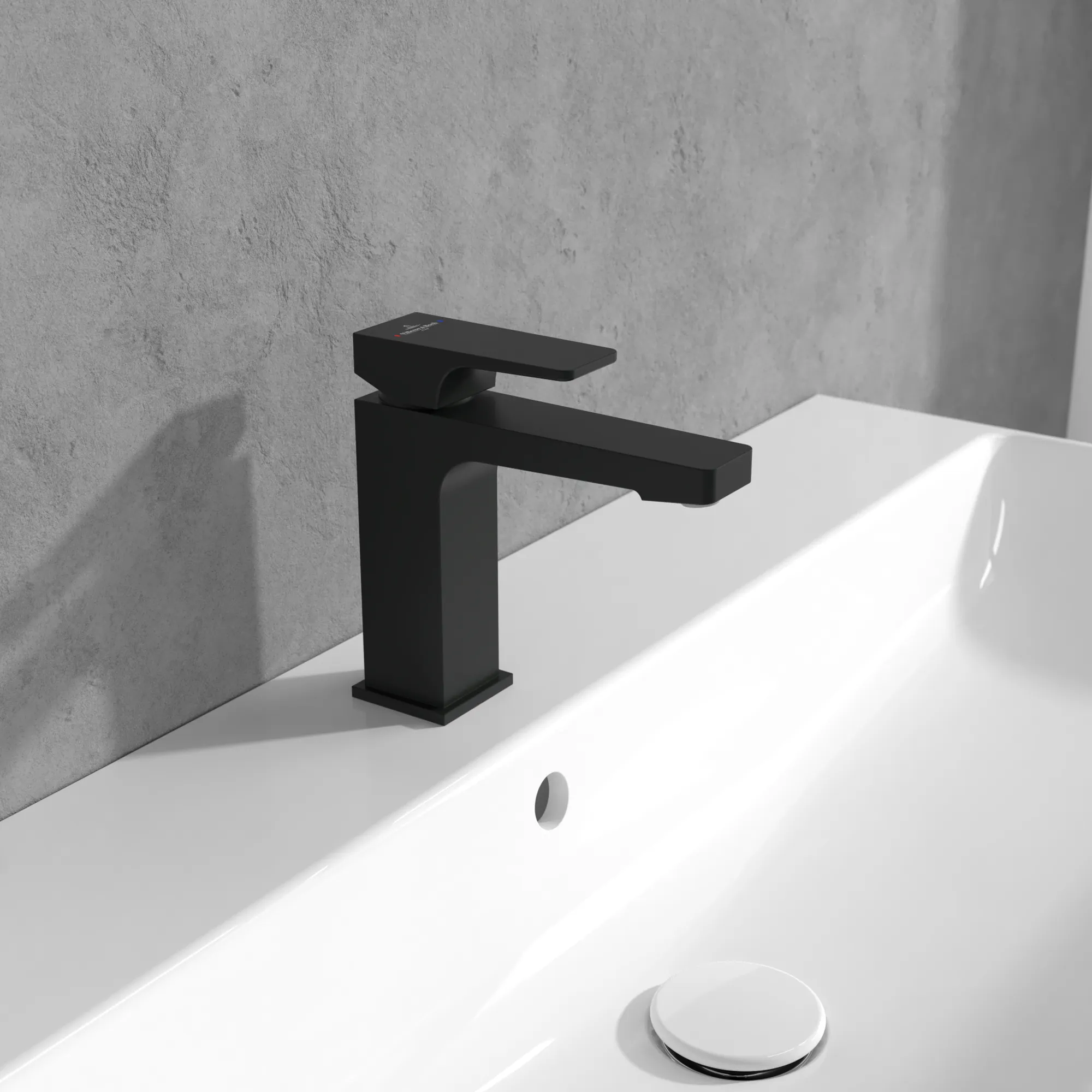Villeroy & Boch Einhebel-Waschtischarmatur Architectura Square, 50x165x161mm, Matt Black
