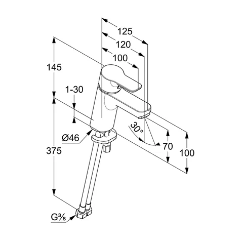 Kludi PURE & EASY Waschtisch-EHM 70, DN 15, chrom Kludi PURE & EASY Waschtisch-EHM 70, DN 15, chrom