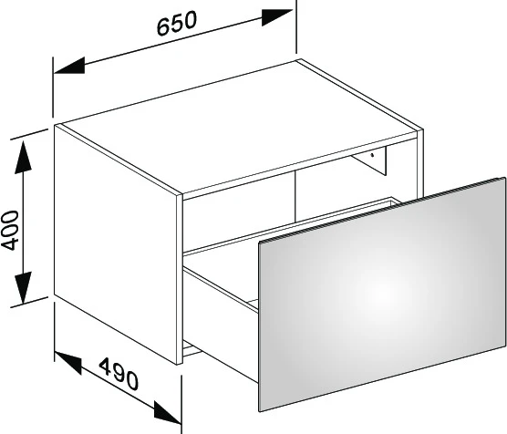KEUCO Sideboard mit Auszug „X-Line“ Cashmere (Glas), Cashmere (Dekor, matt), ohne Beleuchtung 65 × 40 × 49 cm KEUCO Sideboard mit Auszug „X-Line“ Cashmere (Glas), Cashmere (Dekor, matt), ohne Beleuchtung 65 × 40 × 49 cm