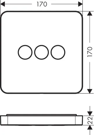 Absperrventil UP Axor ShowerSelect Fertigset 3 Verbraucher chrom Absperrventil UP Axor ShowerSelect Fertigset 3 Verbraucher chrom