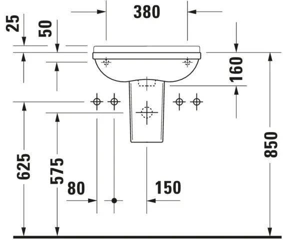 Wandwaschtisch „Starck 3“, mit Überlauf Wandwaschtisch „Starck 3“, mit Überlauf