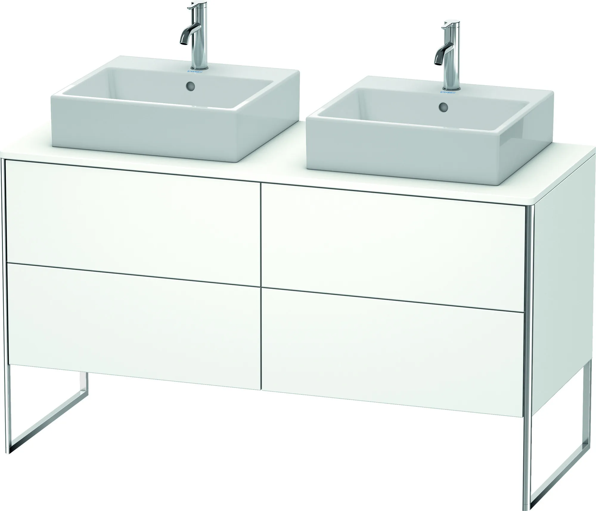 Duravit Waschtischunterschrank bodenstehend „XSquare“ 140 × 77,8 × 54,8 cm Weiß Matt Duravit Waschtischunterschrank bodenstehend „XSquare“ 140 × 77,8 × 54,8 cm Weiß Matt