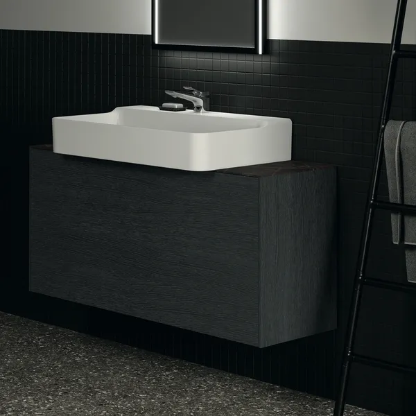 Ideal Standard Waschtischunterschrank „Conca“ 120 × 54 × 37,3 cm Eiche geflammt Furnier Ideal Standard Waschtischunterschrank „Conca“ 120 × 54 × 37,3 cm Eiche geflammt Furnier