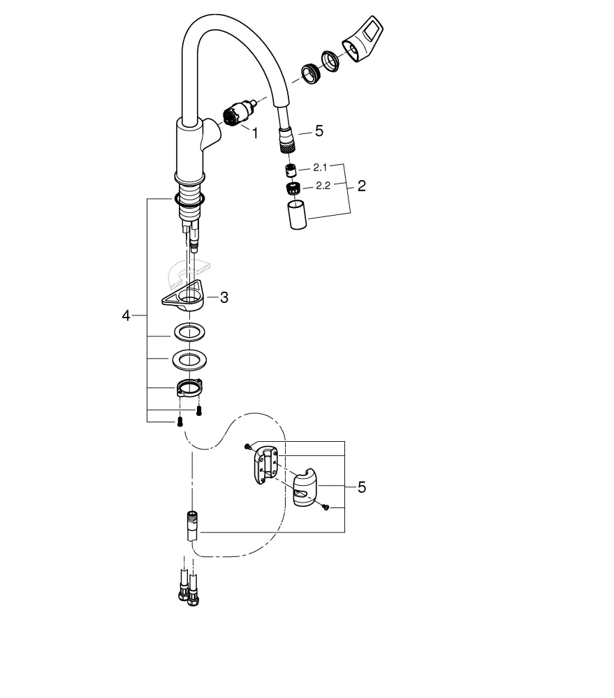 Einhand-Spültischbatterie BauLoop 30543, hoher Auslauf, ausziehbare Laminarbrause, chrom Einhand-Spültischbatterie BauLoop 30543, hoher Auslauf, ausziehbare Laminarbrause, chrom
