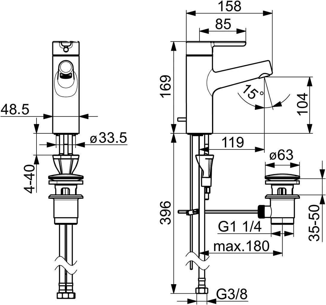 HansaDESIGNO Style Waschtischarmatur Einhebelmischer Chrom HansaDESIGNO Style Waschtischarmatur Einhebelmischer Chrom