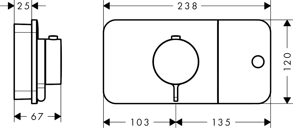 Hansgrohe AXOR One Thermostat UP Axor One Fertigset 1 Verbraucher Chrom Hansgrohe AXOR One Thermostat UP Axor One Fertigset 1 Verbraucher Chrom