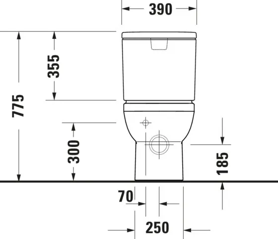 Stand-WC Kombi No.1,Weiß, 650mm,riml,TS,Abg.waagr.,var.Zul., 