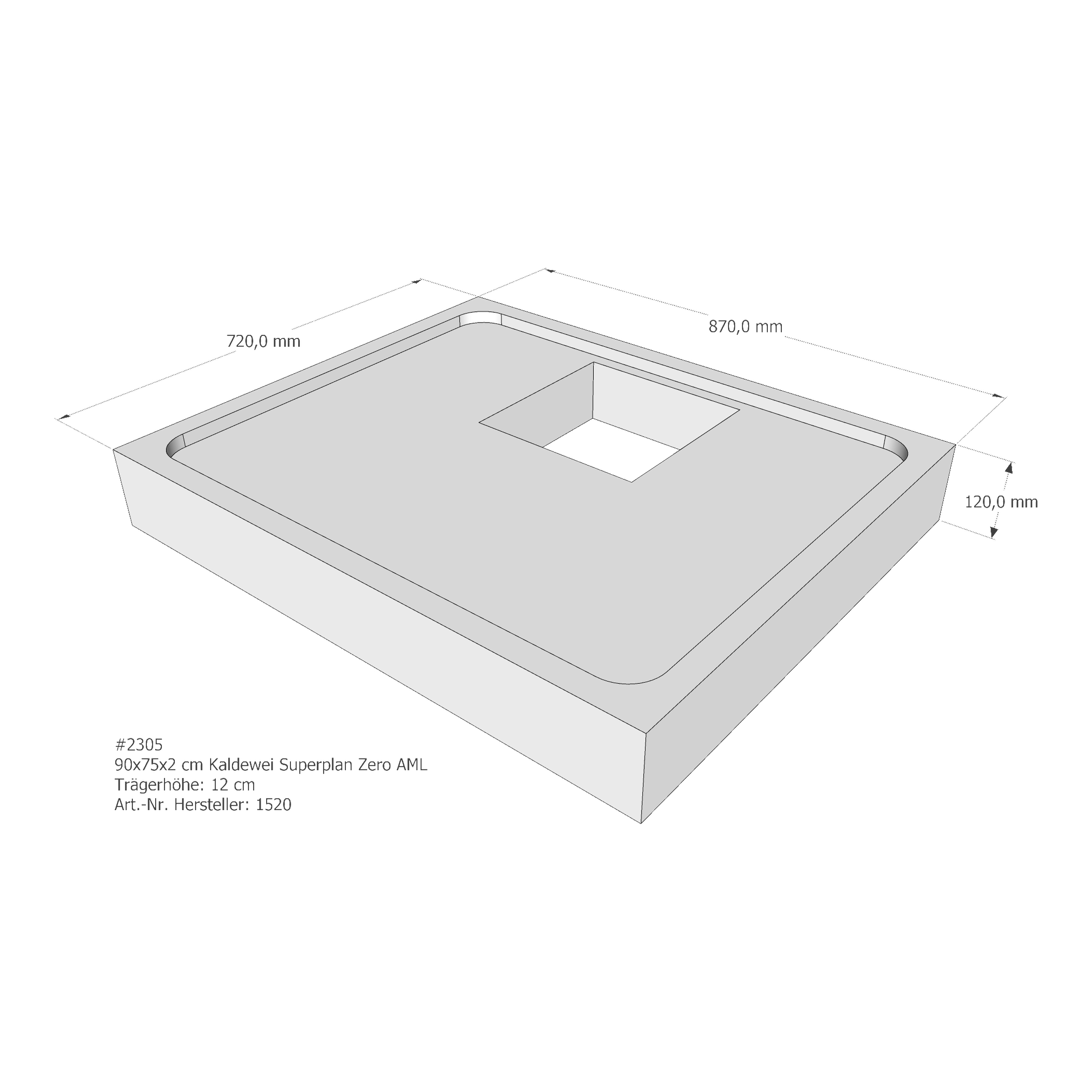 Duschwannenträger für Kaldewei Superplan Zero 90 × 75 × 2 cm Breite: 75 cm / Länge: 90 cm Duschwannenträger für Kaldewei Superplan Zero 90 × 75 × 2 cm Breite: 75 cm / Länge: 90 cm