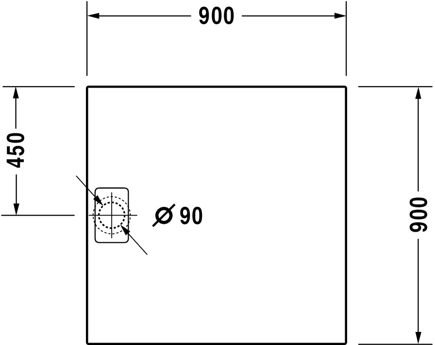 Duravit quadrat Duschwanne „Stonetto“ 90 × 90 cm in Anthrazit Matt
