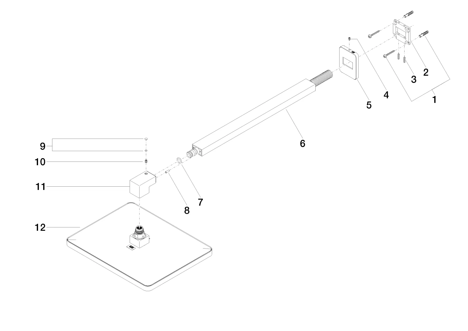 Regenbrause mit Wandanbindung LULU Chrom 28786710 Regenbrause mit Wandanbindung LULU Chrom 28786710