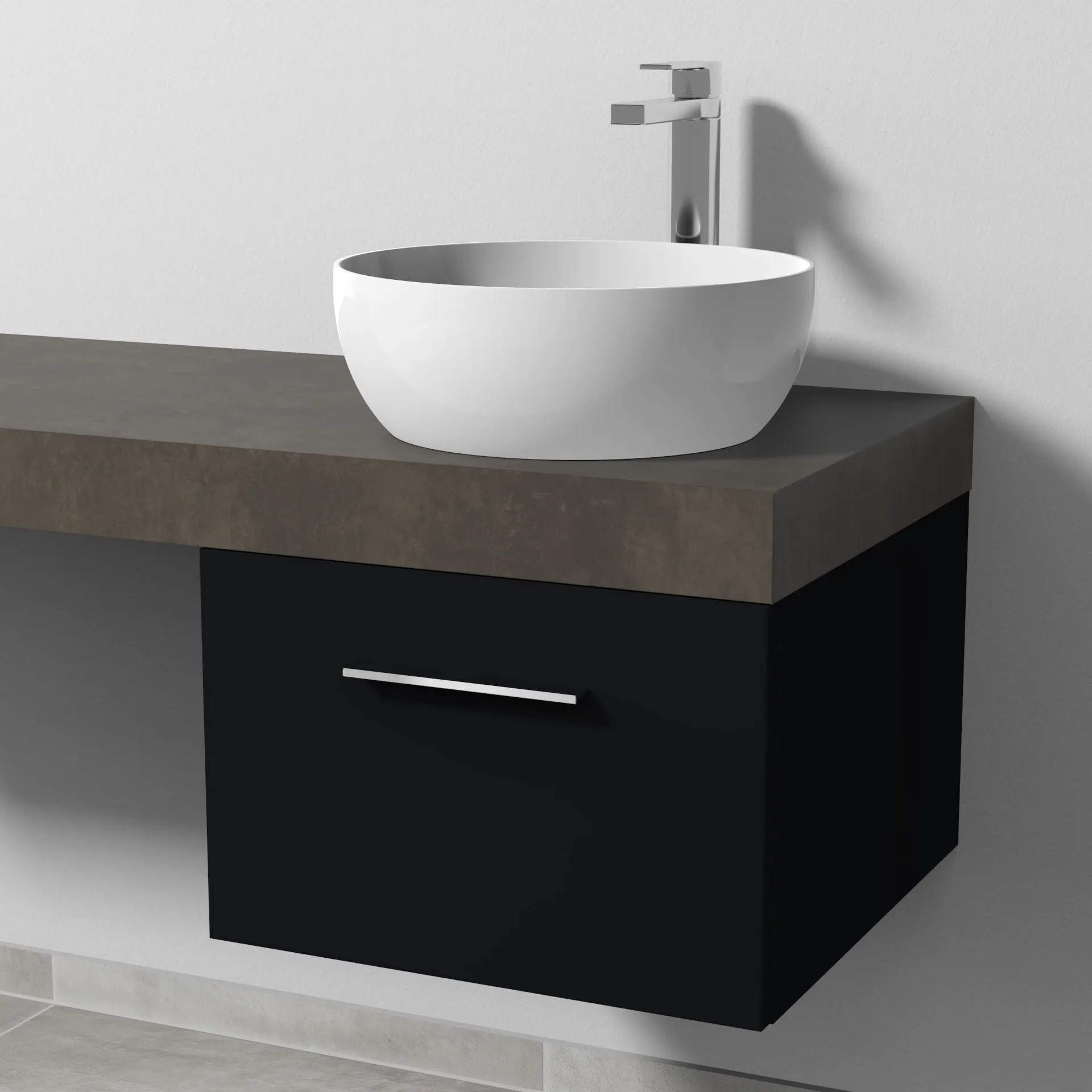 Sanipa Waschtischunterschrank „2morrow“ 500 × 340 × 520 mm in Schwarz (matt)