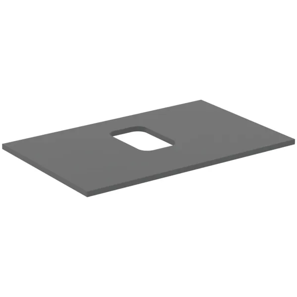 Waschtischplatte i.life B mittiger Ausschnitt für eine Schale 802x507x18mm Weiß matt