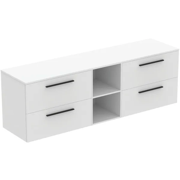 Ideal Standard i.life B 200cm Möbel-Set 4 Auszüge, Schwarz/Weiß