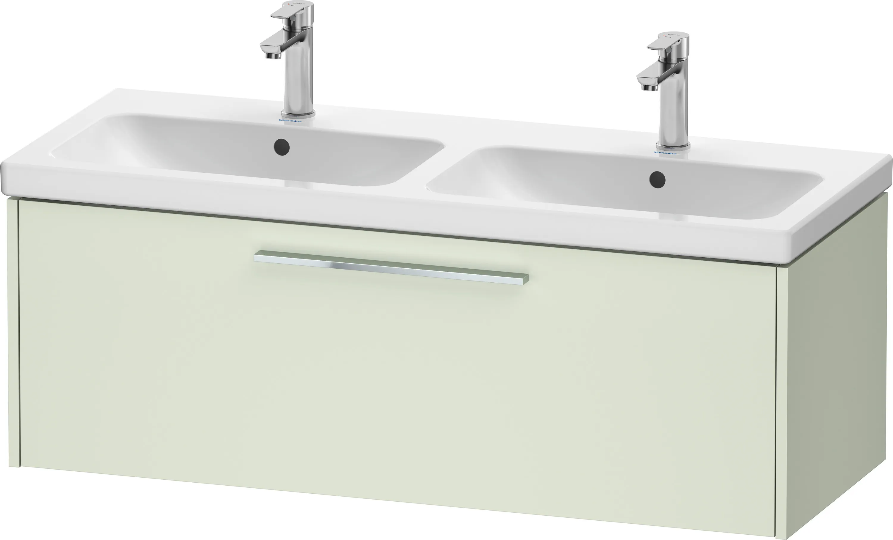 Duravit Waschtischunterschrank für Doppelwaschtisch Wandhängend „D-Code“ 118,4 × 40 × 46 cm in Blassgrün Matt Duravit Waschtischunterschrank für Doppelwaschtisch Wandhängend „D-Code“ 118,4 × 40 × 46 cm in Blassgrün Matt