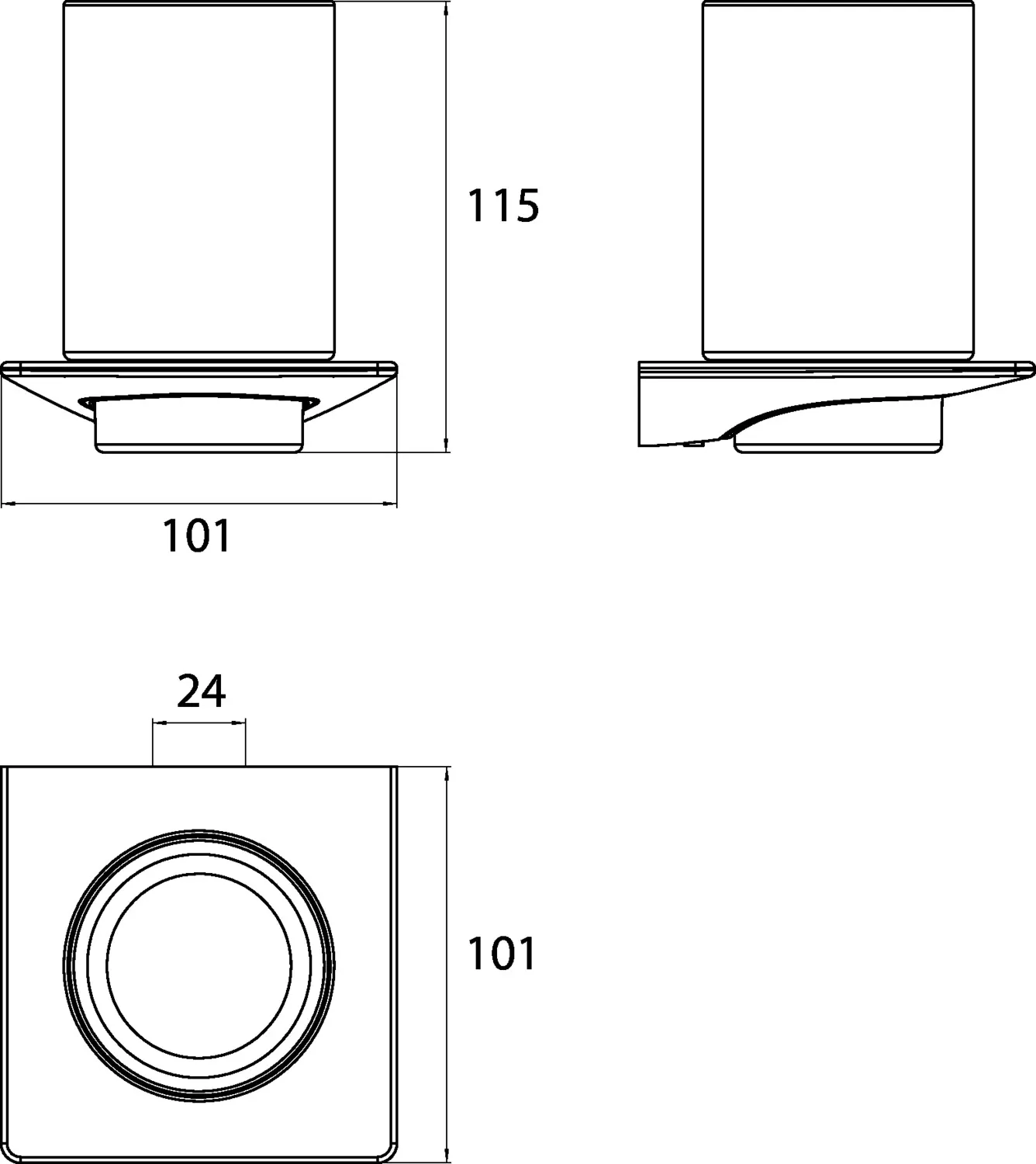 art Glashalter Glasteil klar, chrom art Glashalter Glasteil klar, chrom
