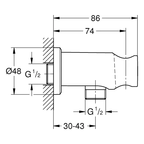Wandabgangsbogen Rainshower 26658, mit Halter, runde Rosette, Außengewinde 1/2'', Ganzmetallgehäuse, Eigensicher gegen Rückfließen, chrom Wandabgangsbogen Rainshower 26658, mit Halter, runde Rosette, Außengewinde 1/2'', Ganzmetallgehäuse, Eigensicher gegen Rückfließen, chrom