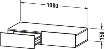 Duravit Schubkastenablage „DuraStyle“ in 100 × 18,2 × 44 cm