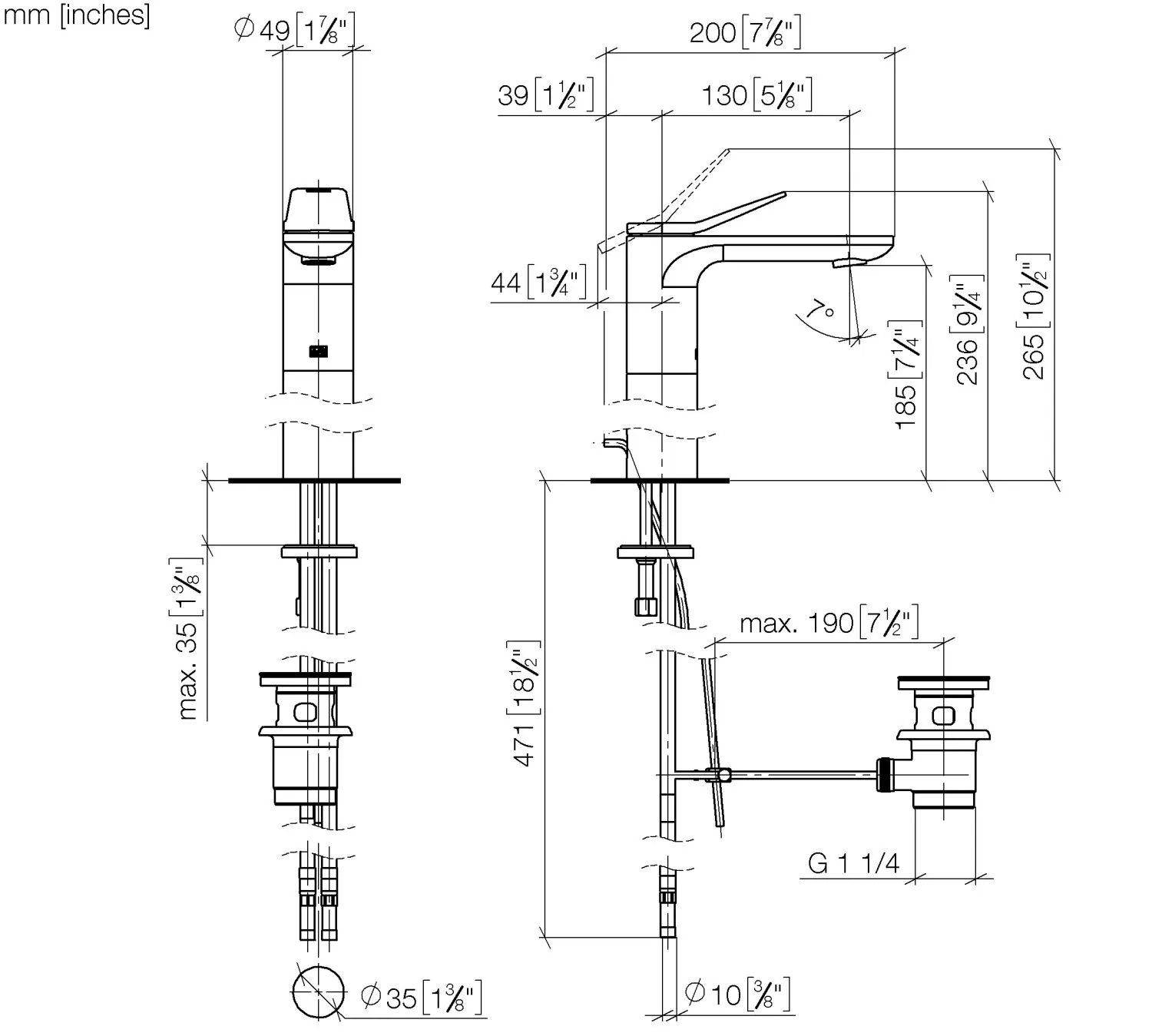 Waschtisch-Einhandbatterie mit erhöhtem Standfuß mit Ablaufgarnitur LISSÉ Chrom 33506845 Waschtisch-Einhandbatterie mit erhöhtem Standfuß mit Ablaufgarnitur LISSÉ Chrom 33506845