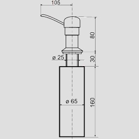 Seifenspender für multiset, lineo Becken und maxi Becken 27 × ⌀ 6,5 cm Ausladung 105 mm