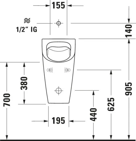 Urinal ME by Starck rimless, weiß Zulauf von oben, HyG Urinal ME by Starck rimless, weiß Zulauf von oben, HyG
