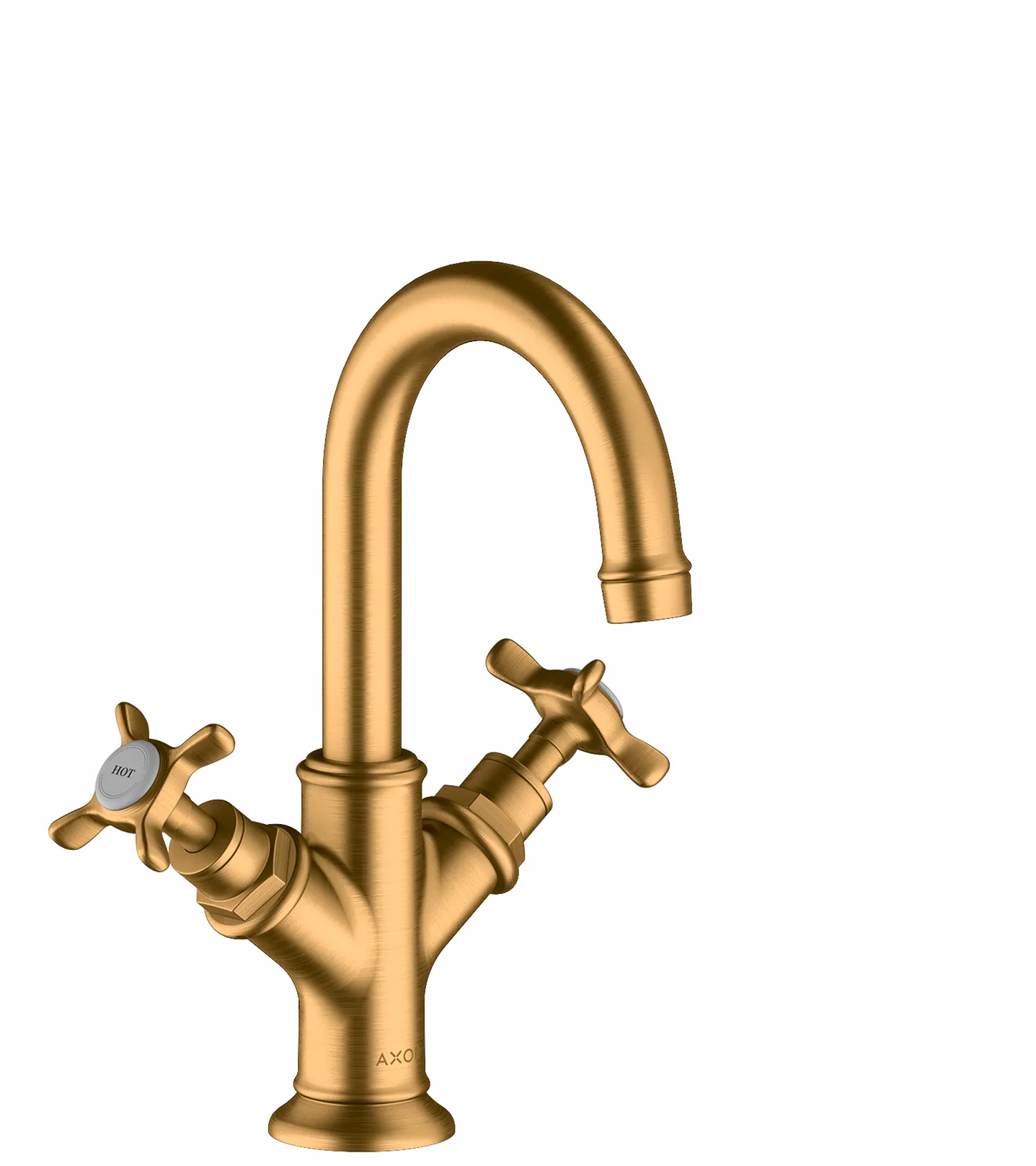 Hansgrohe AXOR Montreux 2-Griff Waschtischarmatur Brushed Gold Optic, ComfortZone 160, Ausladung 117 mm, Auslaufhöhe 159 mm, Kreuzgriff, Laminarstrahl, max. Durchfluss 5 l/min, Keramikventile 90°, für Durchlauferhitzer geeignet Hansgrohe AXOR Montreux 2-Griff Waschtischarmatur Brushed Gold Optic, ComfortZone 160, Ausladung 117 mm, Auslaufhöhe 159 mm, Kreuzgriff, Laminarstrahl, max. Durchfluss 5 l/min, Keramikventile 90°, für Durchlauferhitzer geeignet