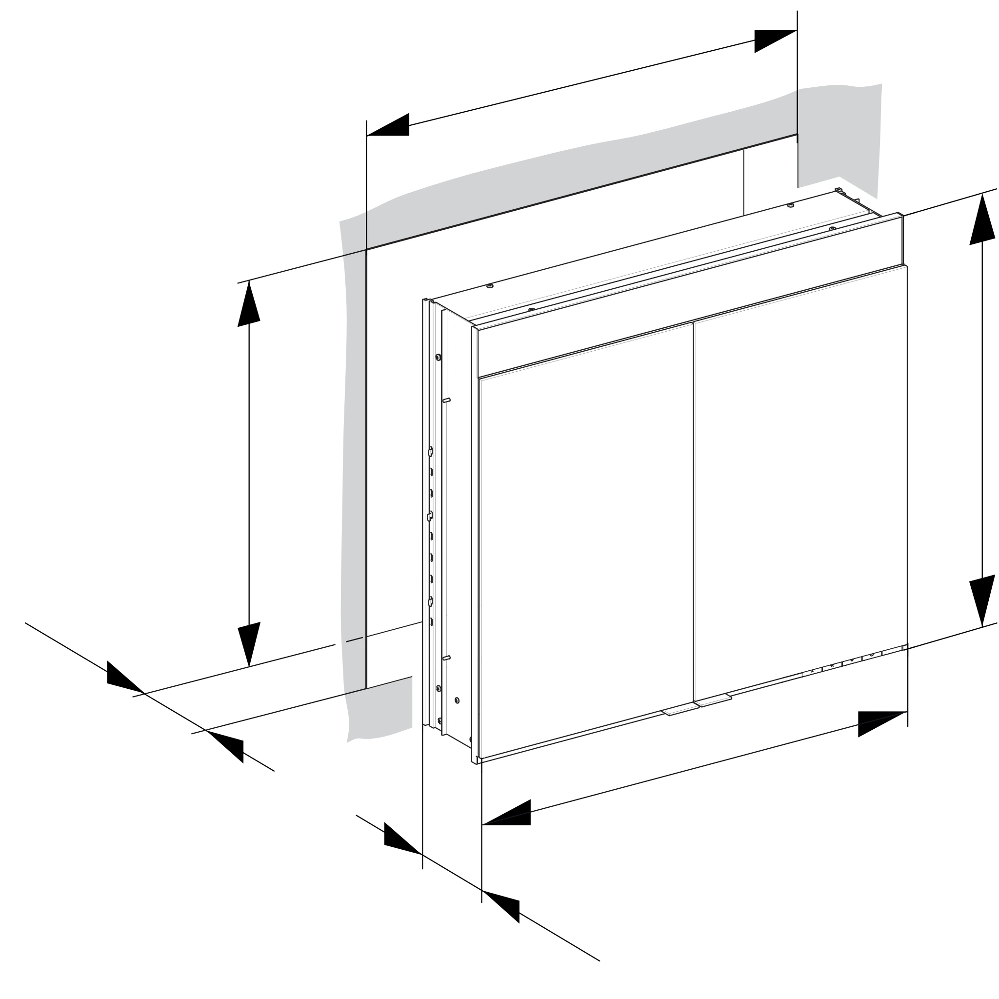 Edition 400 21501171301 Spiegelschrank Edition 400 Wandeinbau 710 × 650 × 154 mm silber-eloxiert