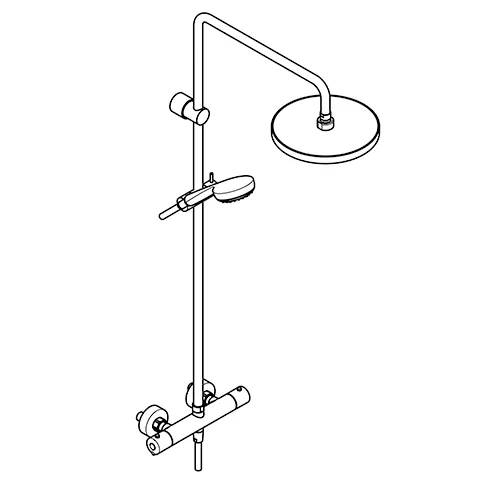 LOGO BASIC Thermostat DSS mit 250er Kopfbrause chrom LOGO BASIC Thermostat DSS mit 250er Kopfbrause chrom