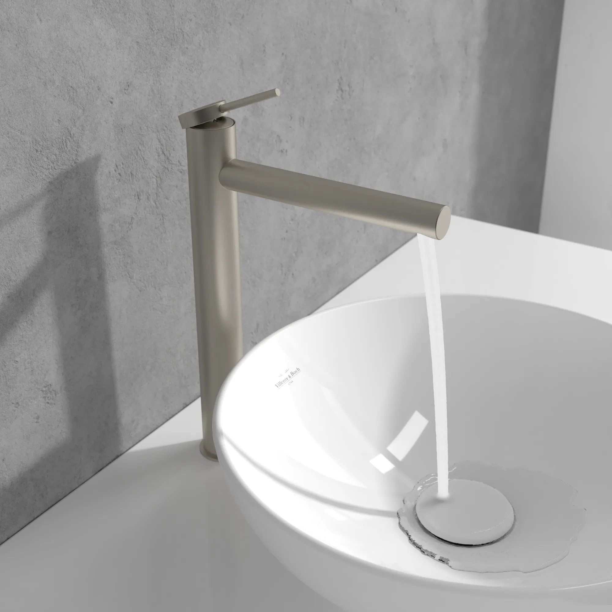 Einhand-Waschtischarmatur „Loop & Friends“ 21,9 cm Ausladung 182 mm in Brushed Nickel Matt Einhand-Waschtischarmatur „Loop & Friends“ 21,9 cm Ausladung 182 mm in Brushed Nickel Matt