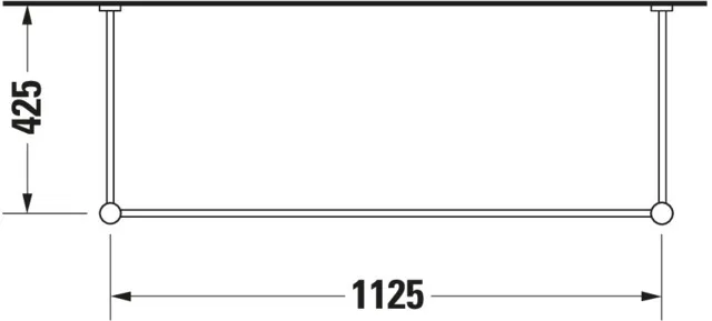 Duravit Vero Metallkonsole Chrom Poliert, höhenverstellbar, 425x1125x715-780 mm, Bodenstehend mit Wandbefestigung