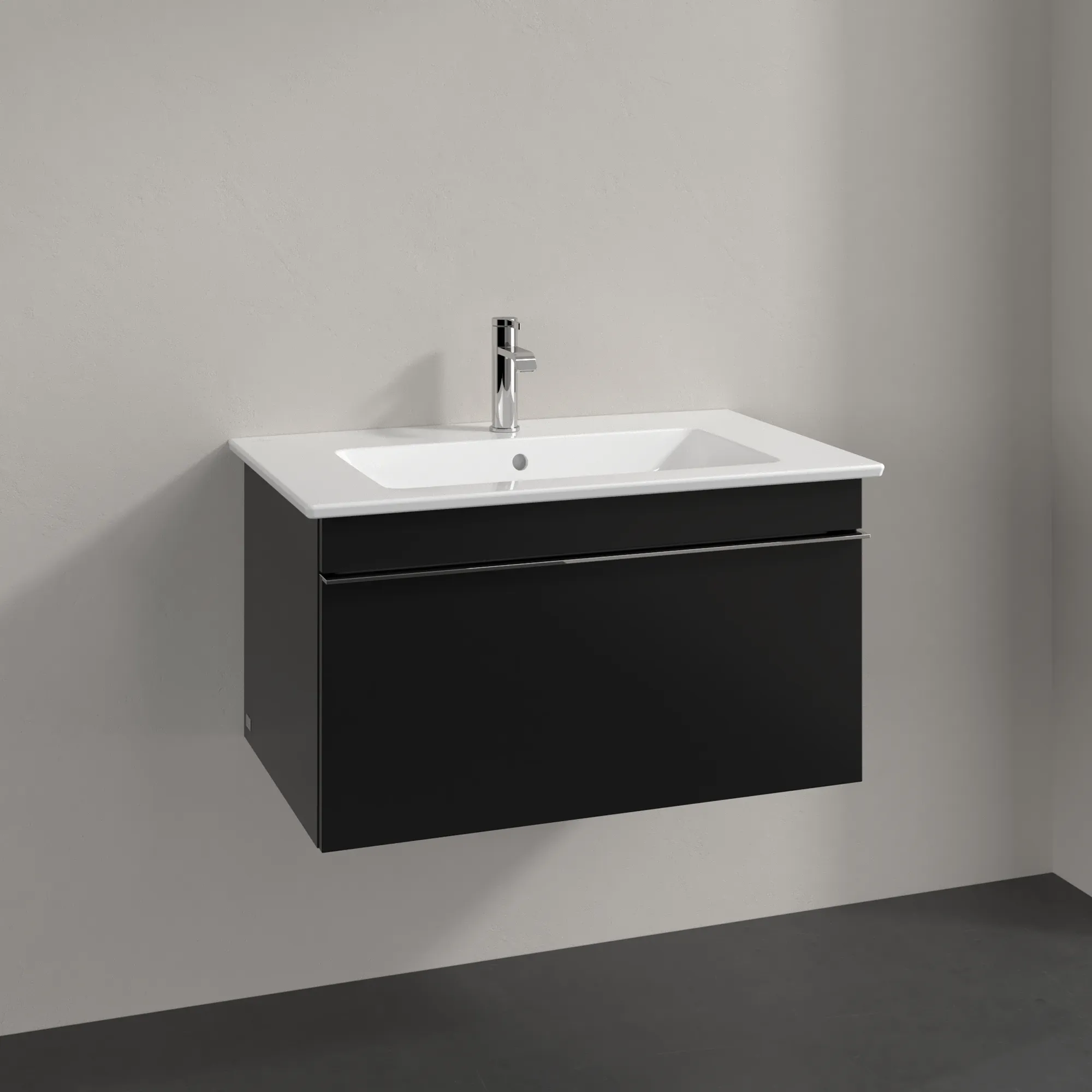 Villeroy & Boch Waschtischunterschrank „Venticello“ für Schrankwaschtisch 75,3 × 42 × 50,2 × 50,2 cm Volcano Black, mittig