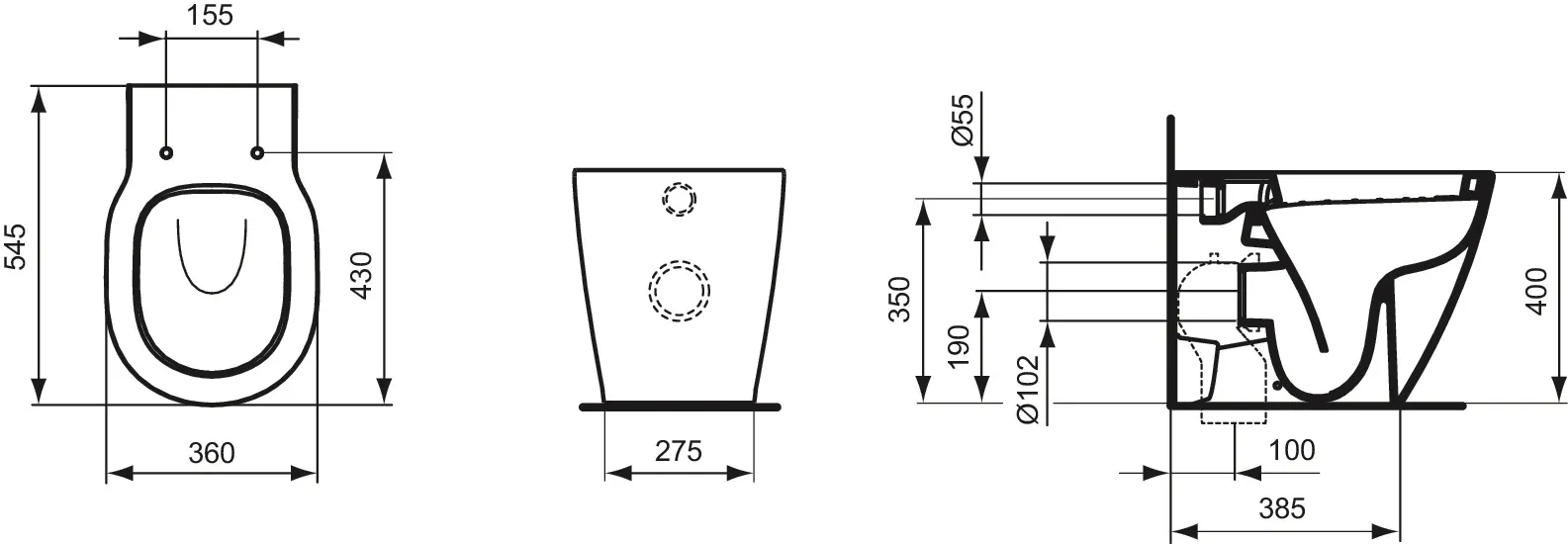 WC „Connect“ 36 × 40 × 54,5 cm WC „Connect“ 36 × 40 × 54,5 cm