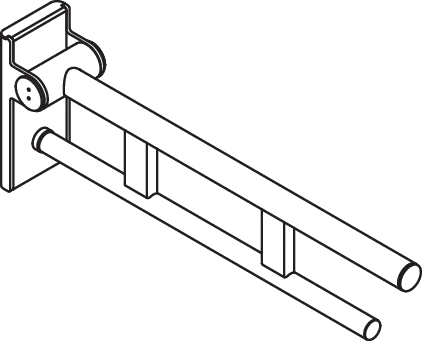 Mobiler Stützklappgriff Duo, Design A des Systems 900, Edelstahl, PVD, Ausladung 600 mm, in Farbe CK (Messing glänzend) Mobiler Stützklappgriff Duo, Design A des Systems 900, Edelstahl, PVD, Ausladung 600 mm, in Farbe CK (Messing glänzend)