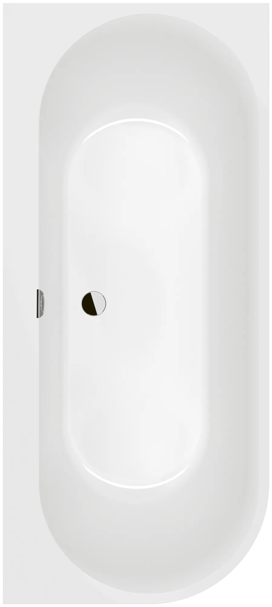 Villeroy & Boch Badewanne „Oberon 2.1“ rechte Ausführung vorwand 180 × 80 cm, rechts in Weiß Alpin